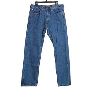 Levi’s 505 Straight Jeans Mens 35x32 Dark Wash Midrise 90s Classic 100% Cotton